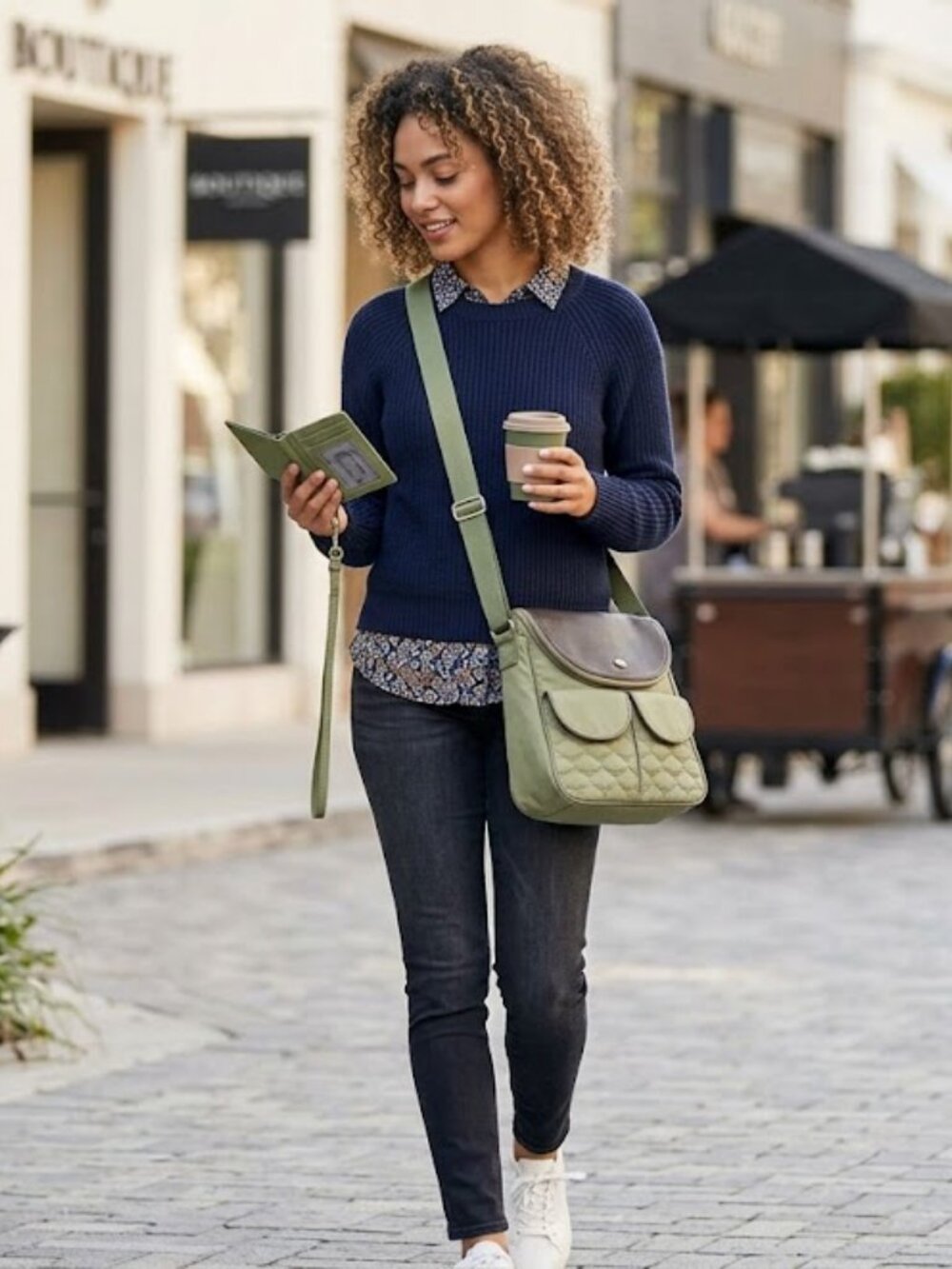 Mosey Life by Baggallini Big Smiler Purse Bag w/Wallet in Mosey Green